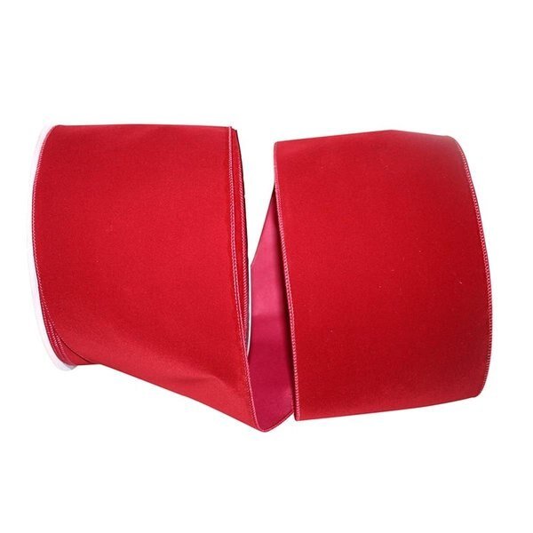 Value Velvet Wired Edge Ribbon Burgundy 6 in. x 50 yards, Reliant Ribbon, Mfr#: 92270W-090-25K